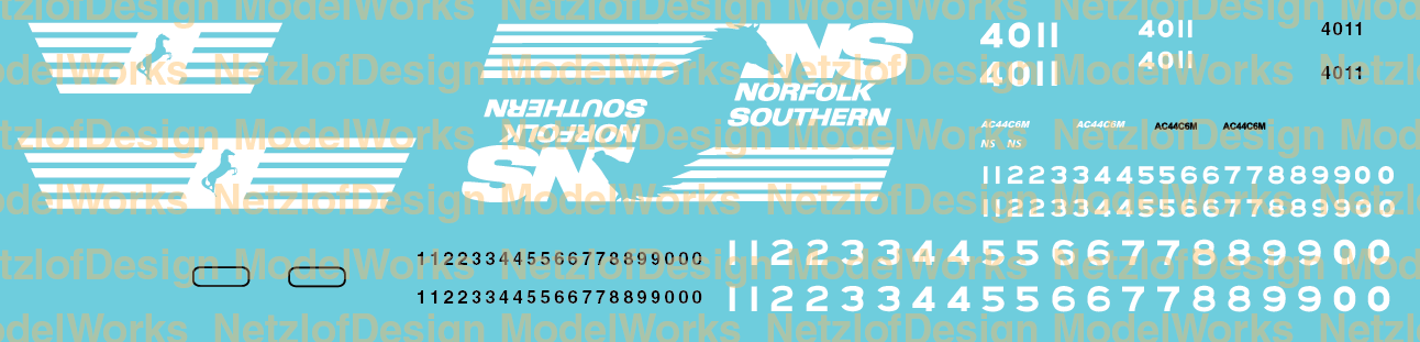 Norfolk Southern AC44C6M Horsehead scheme decals