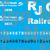 RJ Corman Locomotive Decal Set, Mixed Case Logo