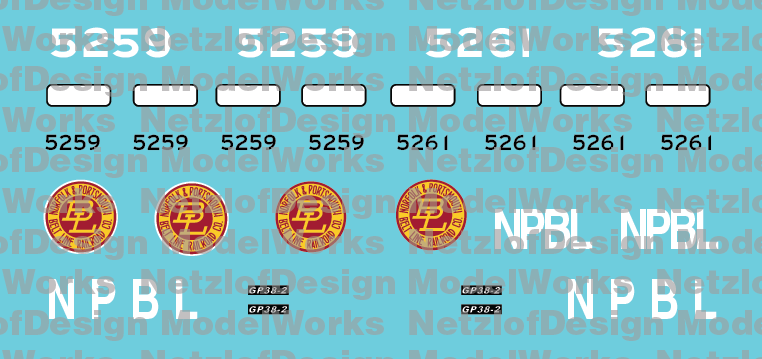 Norfolk Portsmouth Belt Line GP38-2 Patch Out Decals