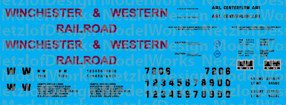 Winchester Western 2 Bay Covered Hopper Decals