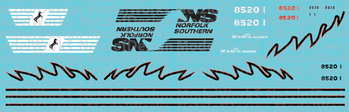 Norfolk Southern 8520 Decal Set