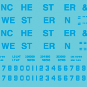 Winchester & Western Yellow and Blue Covered Hopper Decals