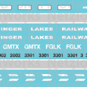 Finger Lakes Railway SD and GP38s Locomotive Decal Set