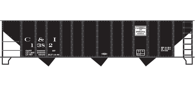 Cambria Indiana Open Hopper Decal Set Details about   N Scale 