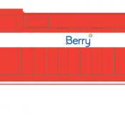 Berry Plastics Orange GP15 Locomotive Decal