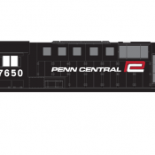 Penn Central Locomotive Medium Red White Logo