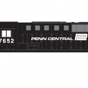 Penn Central Locomotive Medium White Logo