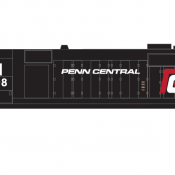 Penn Central Locomotive Red White Logo