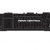 Penn Central Locomotive White Orange Logo
