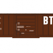 Bendville Titefit & Evenmore Railroad Brown Box Car Decals