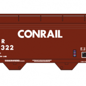 Conrail Covered Hopper 2 Bay ACF Brown/White