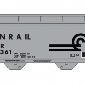 Conrail Covered Hopper 2 Bay ACF Gray Large Logo
