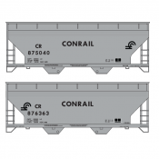 Conrail Covered Hopper 2 Bay ACF Gray Small Logo