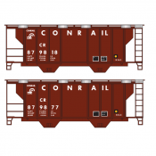 Conrail Covered Hopper 2 Bay PS2 Brown Medium Logo