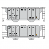 Conrail Covered Hopper 2 Bay PS2 Gray Medium Logo