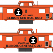 Illinois Central Gulf Caboose N-8 with Logo Decals