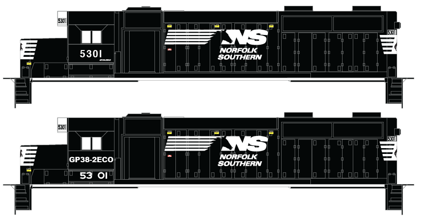 Norfolk Southern Locomotive Designations ShellScale Decals N135 