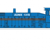 ADM Transportation Switcher Locomotives Blue Gray