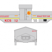 Kansas City Southern MOW Scale Test Car Decals