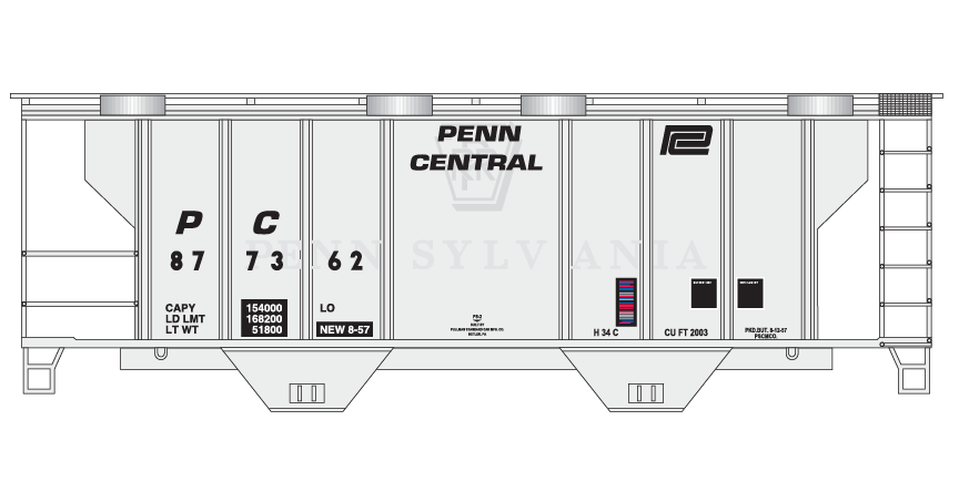 K4 O Decals Penn Central PC Caboose White 