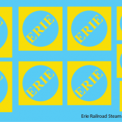 Erie Railroad Steam Locomotive Logos Yellow Serif Logos