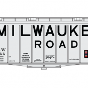Milwaukee Road 40ft Airslide Covered Hopper Decals
