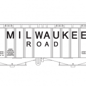 Milwaukee Road 50ft Airslide Covered Hopper Decals