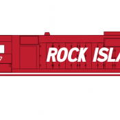 Rock Island Locomotive GP35 Large Italic Scheme Decals