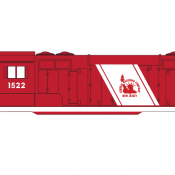 Central New Jersey GP7 Locomotive Red Logo Decals