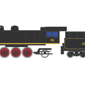 Knox and Kane Railroad Steam Locomotive Decal Set