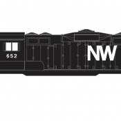 Norfolk Western Black GP7 Locomotive Decals