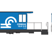 Conrail N-11F Transfer Caboose Large Logo Decals