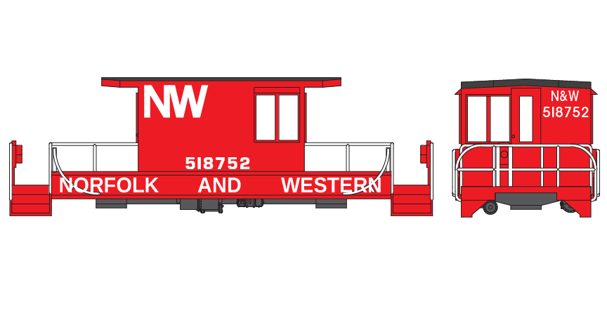 Vinyl Sticker White/Red Logo NW Norfolk & Western 