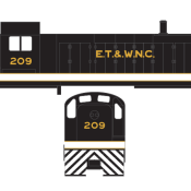 East Tennessee & West North Carolina RS3 Locomotive ex SOU Scheme Decals