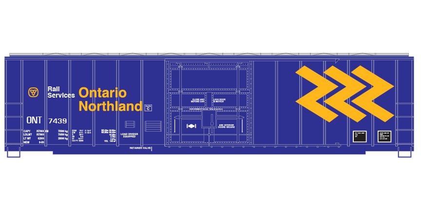 ND-2239_Ontario_Northland_50ft_Blue_Box_Car_Layout