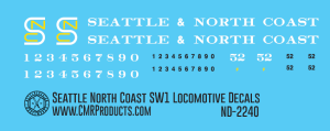 ND-2240 Seattle NorthCoast SW1 Locomotive Decal