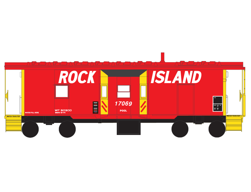 ND-2187_Rock_Island_Red_Italic_Lettering_Bay_Caboose_Layout