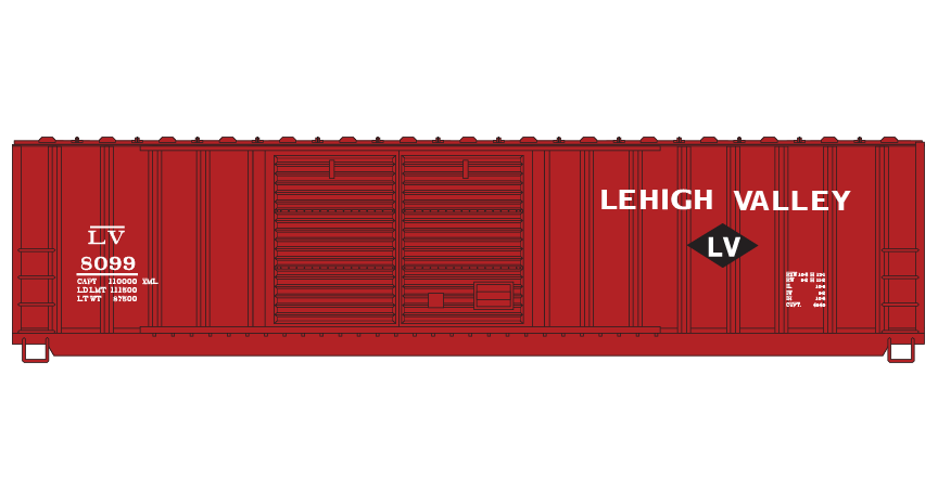 ND-2228_Lehigh_Valley_50ft_Double_Door_Box_Car_Layout