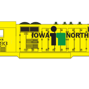Iowa Northern CF7 Yellow Scheme Locomotive Decals