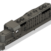 N Scale EMD ATSF GP9u with patched DB Locomotive Shell